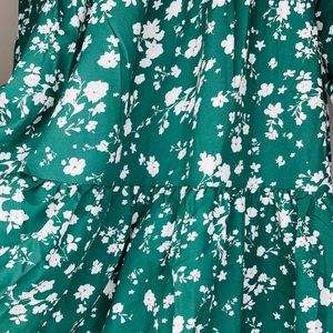 Dark green floral maxi dress
